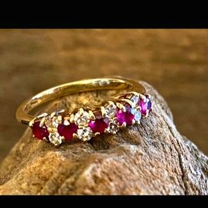 14k Gold Diamond and Ruby ring
